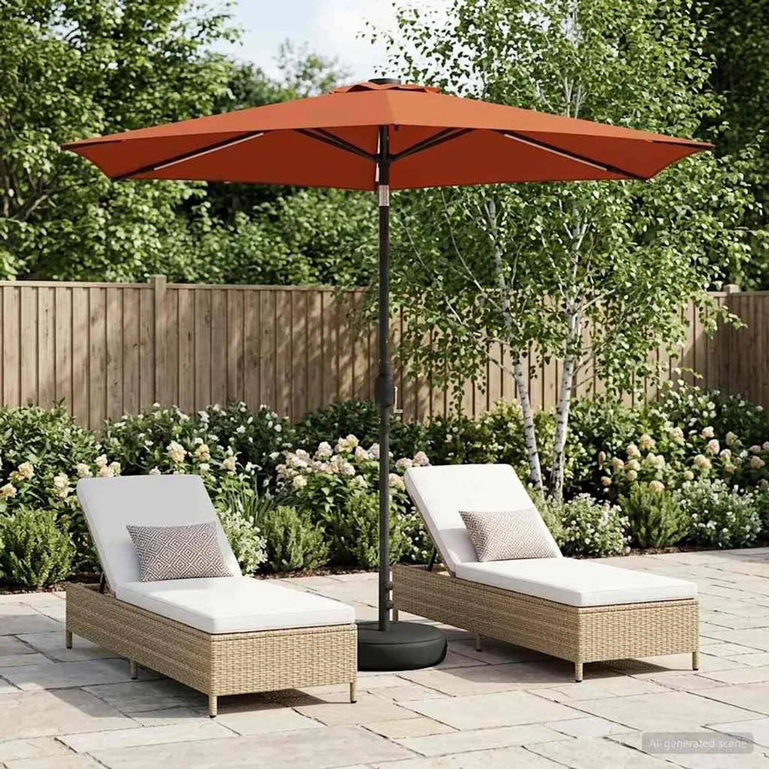 vidaXL Gartenparasol mit LED-Lichtern und Sockel 270 x 270 cm 42036261