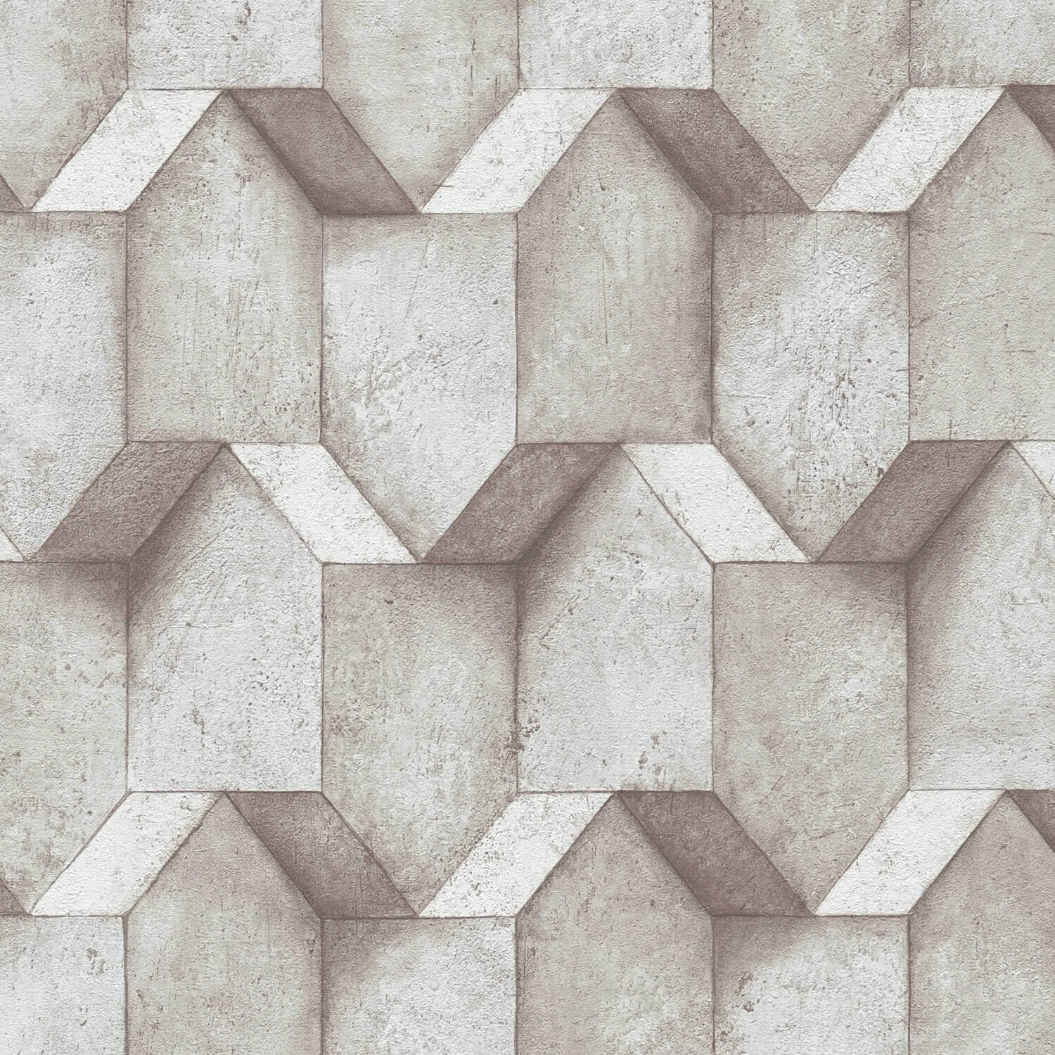 PROFHOME 388273-GU 3D Tapete Geometrisch Matt Beige Grau 0,53 m x 10,05 m 5 günstig online kaufen