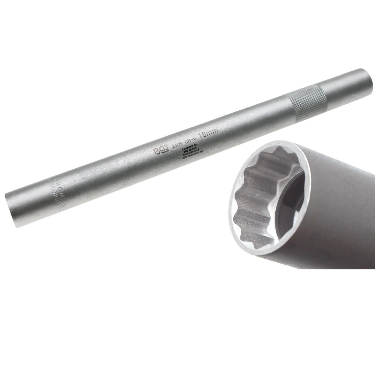 BGS Zündkerzen Einsatz 16 Mm Mit Haltefeder 12 Kant 10  3 8  2405