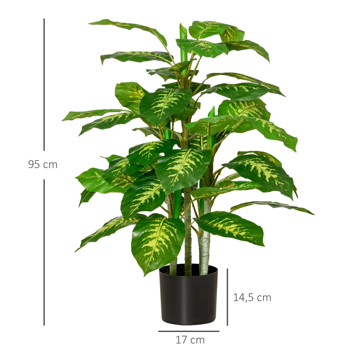 HOMCOM Kunstpflanze Dieffenbachie Gro 95 cm kaufen bei OBI