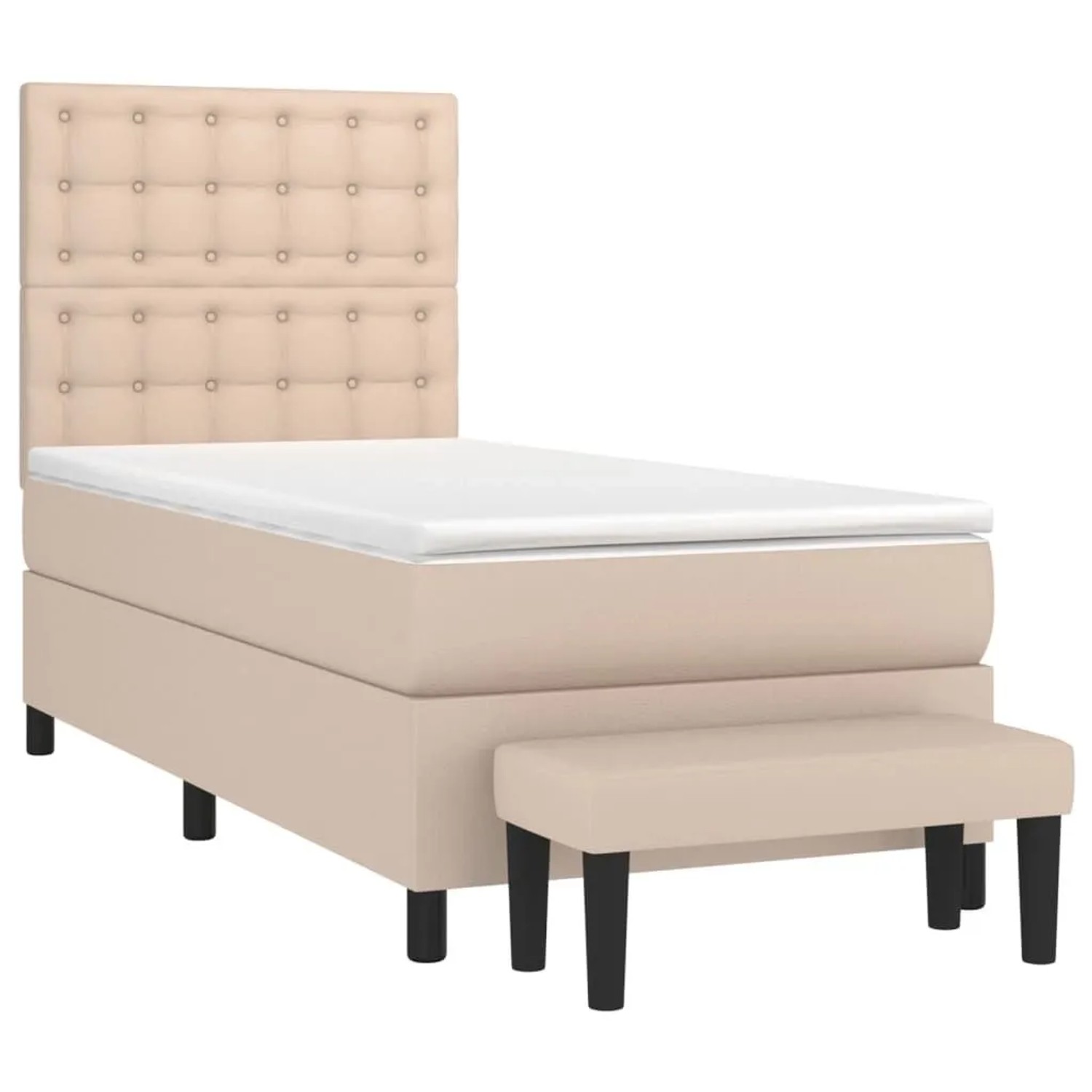 vidaXL Boxspringbett mit Matratze Cappuccino-Braun 90x190cm Kunstleder 3137 günstig online kaufen