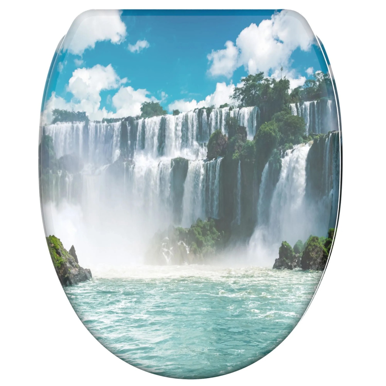 SANILO WC Sitz mit Absenkautomatik Top Fix Wasserfall