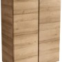 Fackelmann Bad-Hängeschrank Milano Asteiche, 61 cm breit, mit zwei Türen und silbernen Griffen.