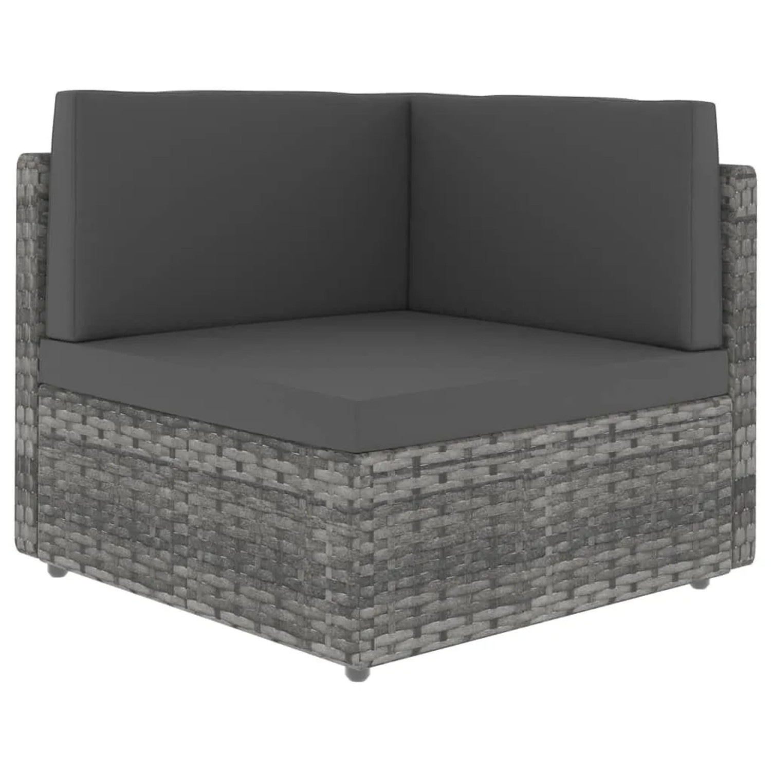 vidaXL Modulares Sofa-Eckteil Poly Rattan Grau 49521