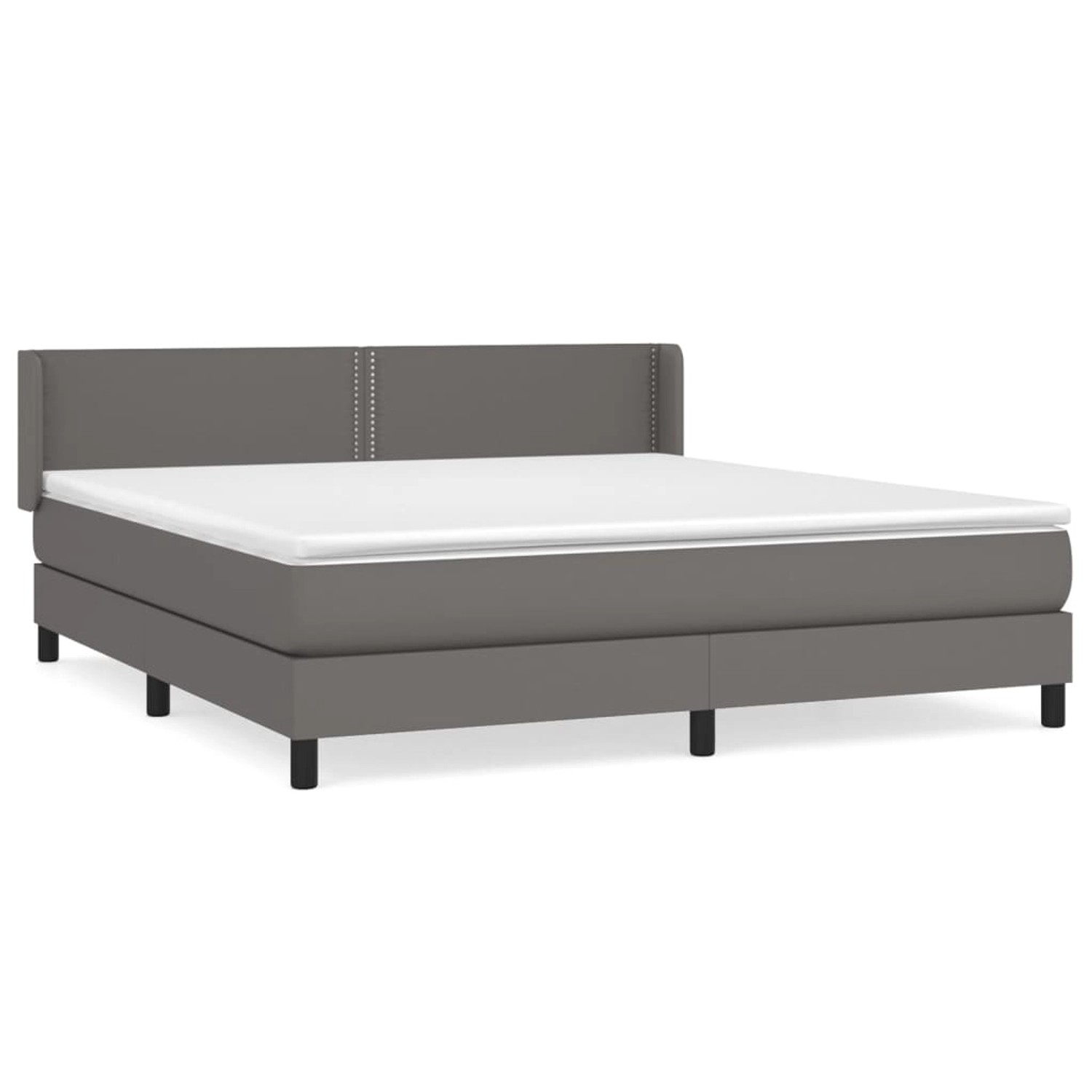 vidaXL Boxspringbett mit Matratze Grau 180x200 cm Kunstleder1371005 günstig online kaufen