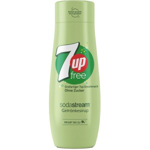 SodaStream Sirup 7UP Zuckerfrei, 440ml Flasche für ca. 9L Fertiggetränk.