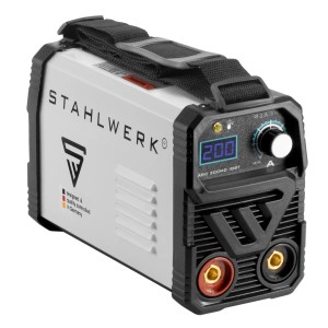 STAHLWERK ARC 200 MD Schweißgerät mit 200 A Leistung und Tragegurt.