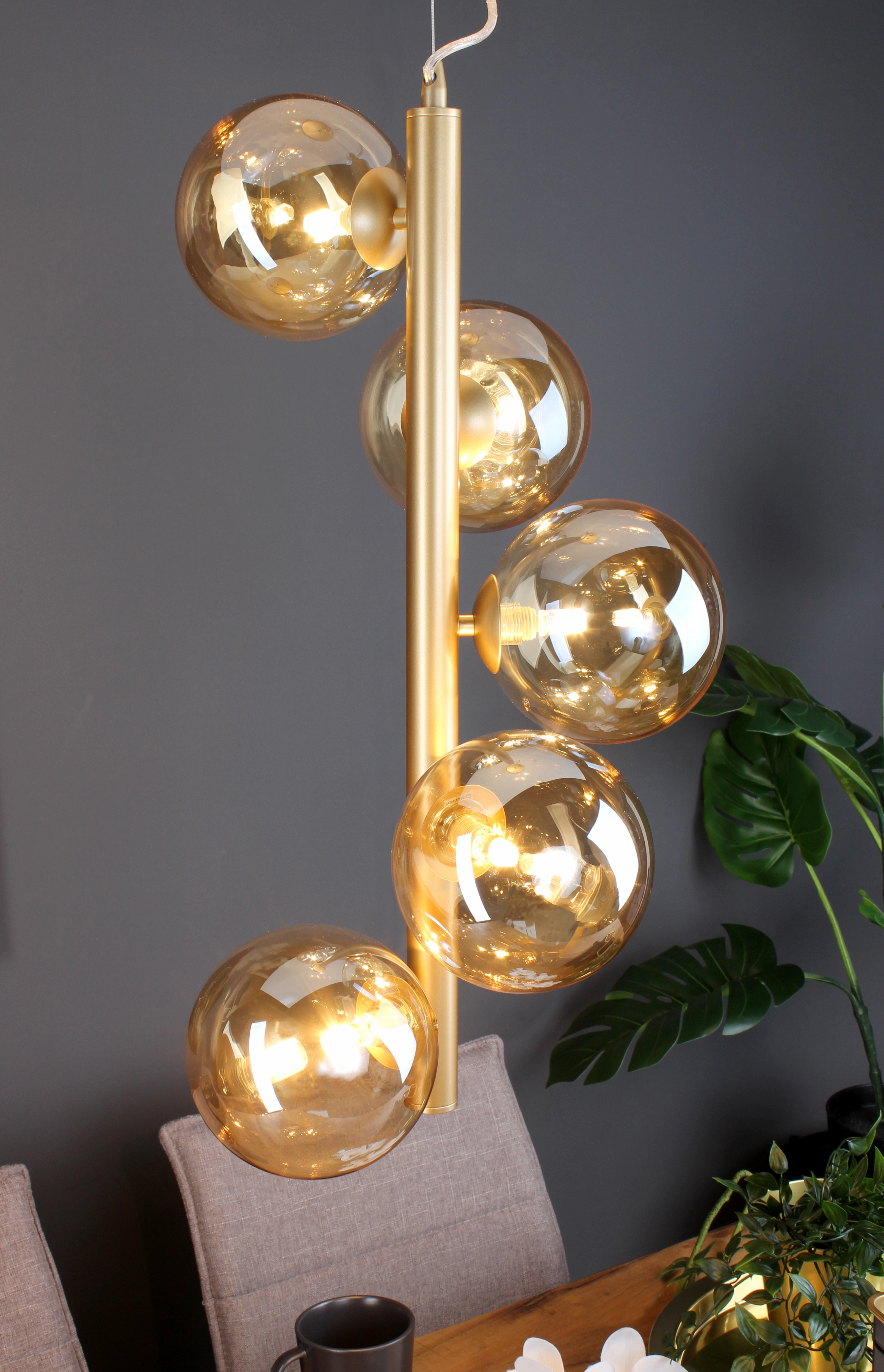 Eco-Light Pendelleuchte Neptun 5-flammig Gold Ø 38,1 cm kaufen bei OBI