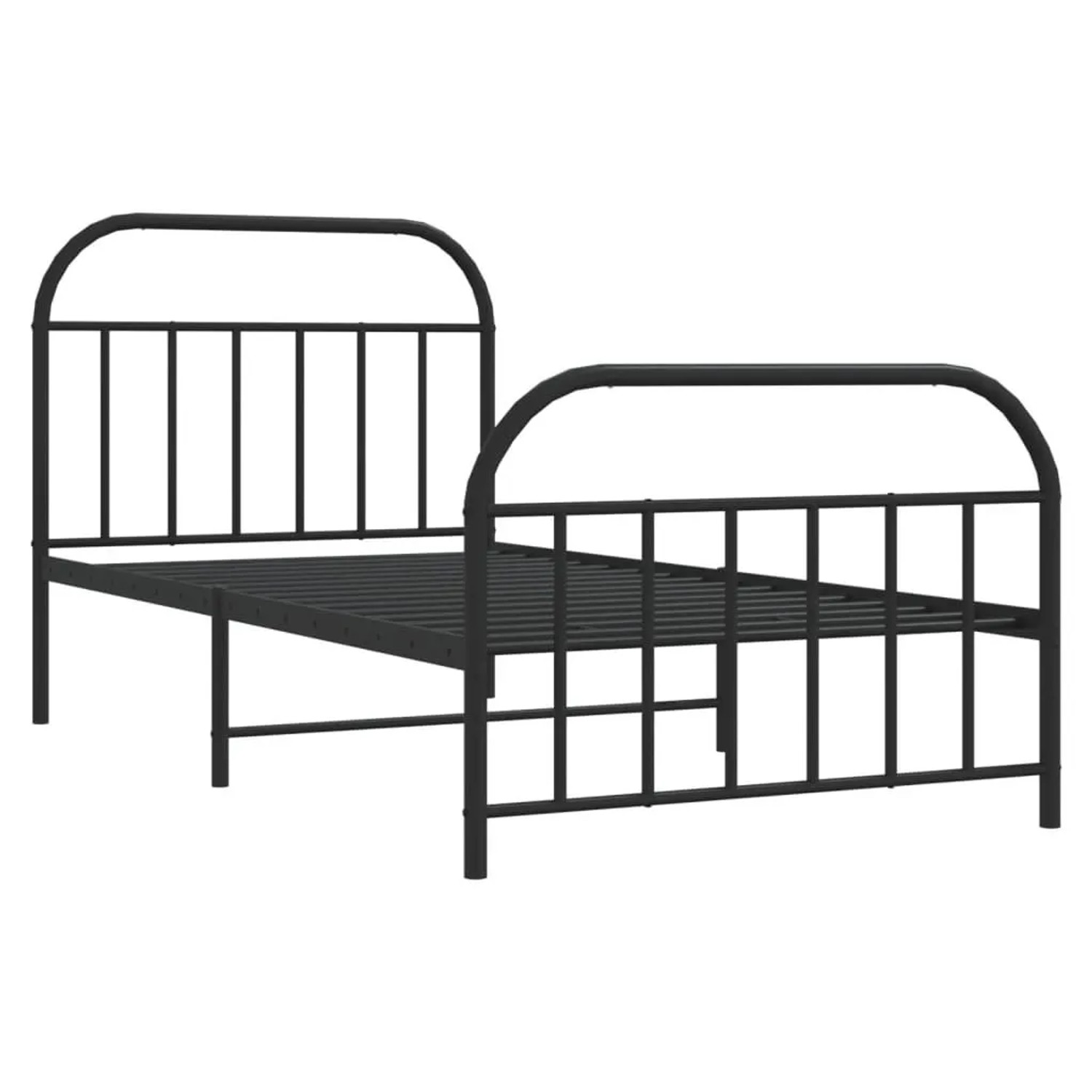 vidaXL Bettgestell mit Kopfteil und Fußteil Metall Schwarz 107x203 cm 35364 günstig online kaufen