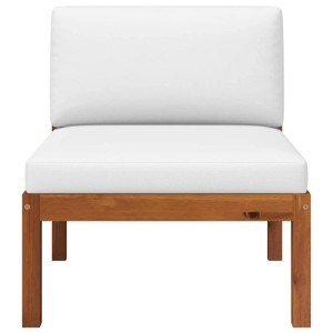 vidaXL Garten-Mittelsofa mit Kissen Holz Akazie & Seil 312429