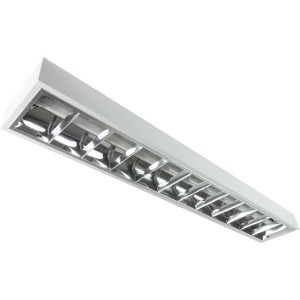 Weiße REV Ritter LED-Deckenleuchte ProfiLine, 122 cm, für Büro und Gewerbe.