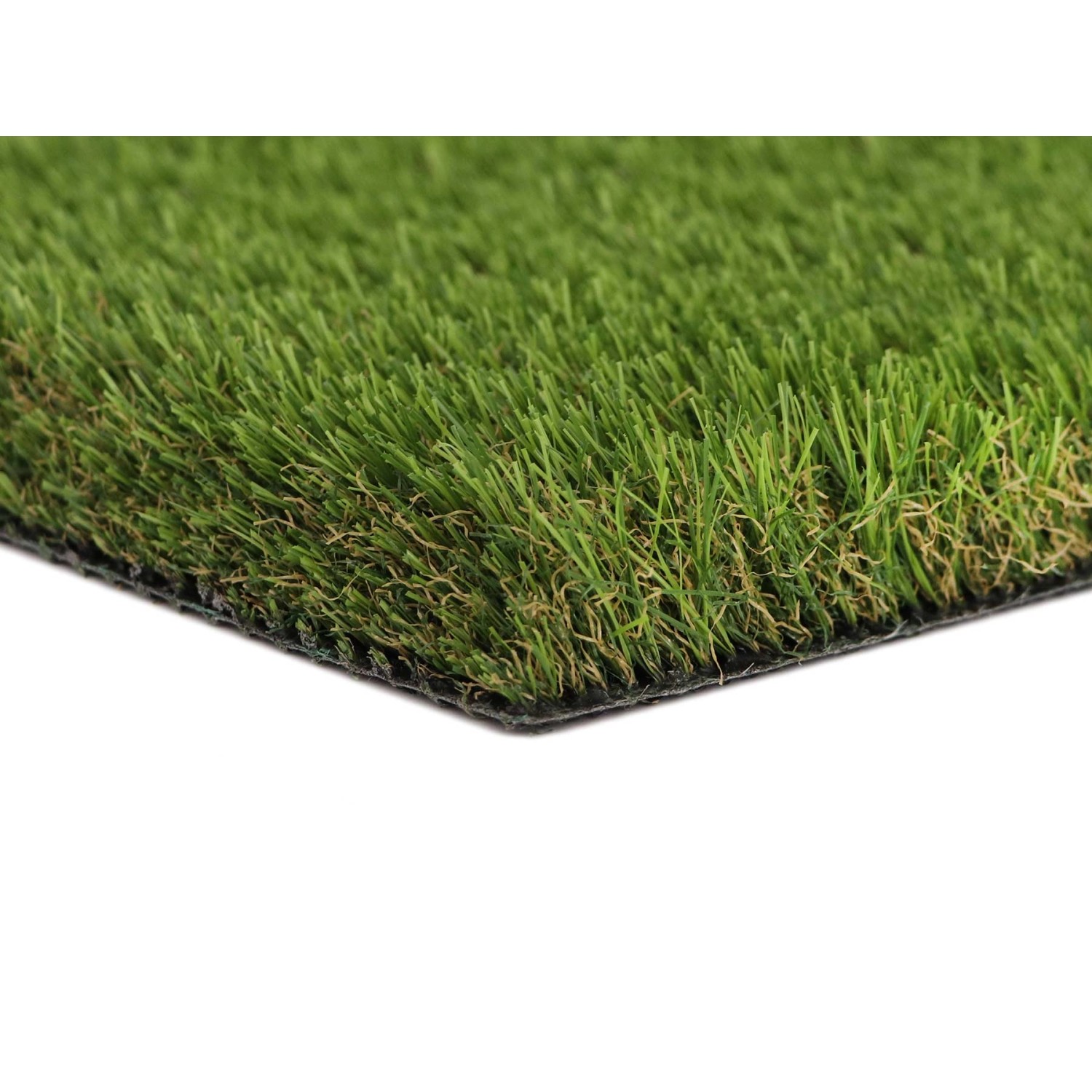 Detailaufnahme: Primaflor Kunstrasen Jazz Grün, dichter Flor, naturgetreue Optik.