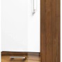 Posseik Bad-Hochschrank Rima, 40 cm, Walnuss-Optik mit weißer Tür und Schubladen.