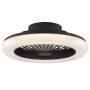Schwarze LED-Deckenleuchte Montero mit Ventilator, Ø 42cm. Moderne Deckenlampe mit einstellbarer Lichtfarbe.