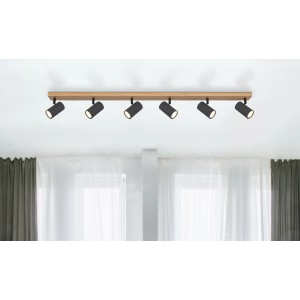 Graphitfarbiger Globo Strahler Robby, 6-flammig, für GU10 Leuchtmittel, modernes Design.