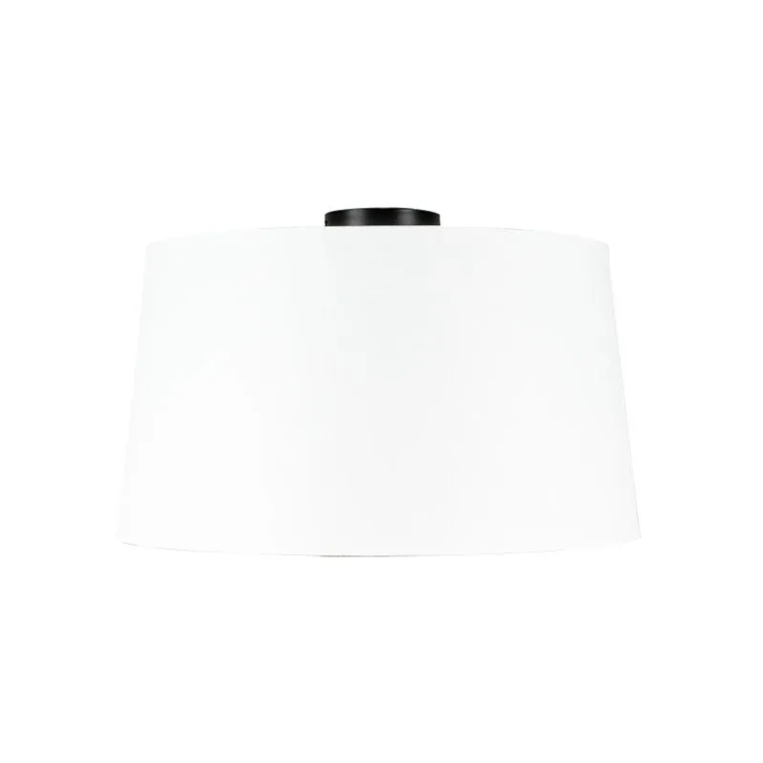 QAZQA Deckenleuchte MattSchwarz mit Weißem Lampenschirm 45 cm Combi