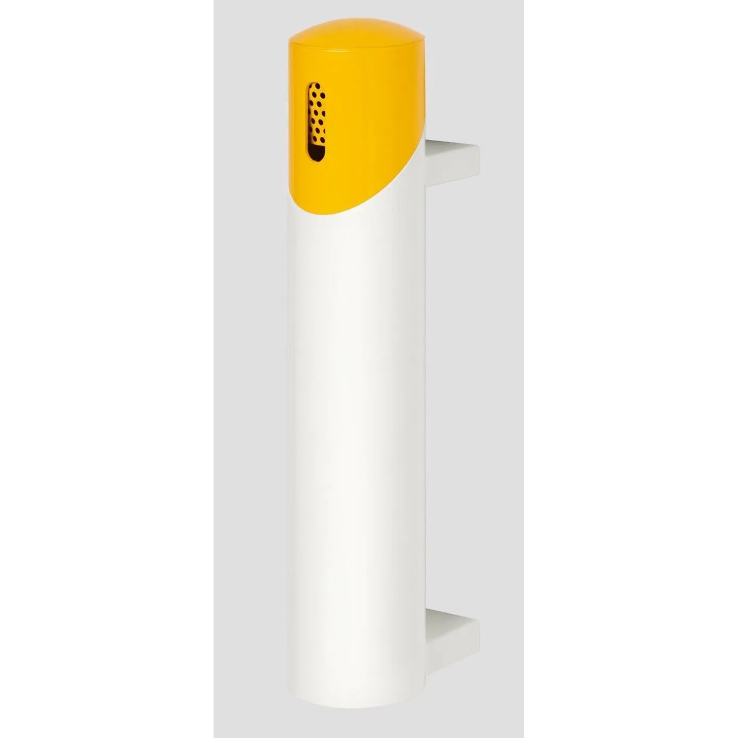 PROREGAL Robuster Wandascher 145 cm Rohrlänge Zum Einbetonieren 1,4 Liter HxBxT 51 x 10 x 17 cm Stahl Weiß