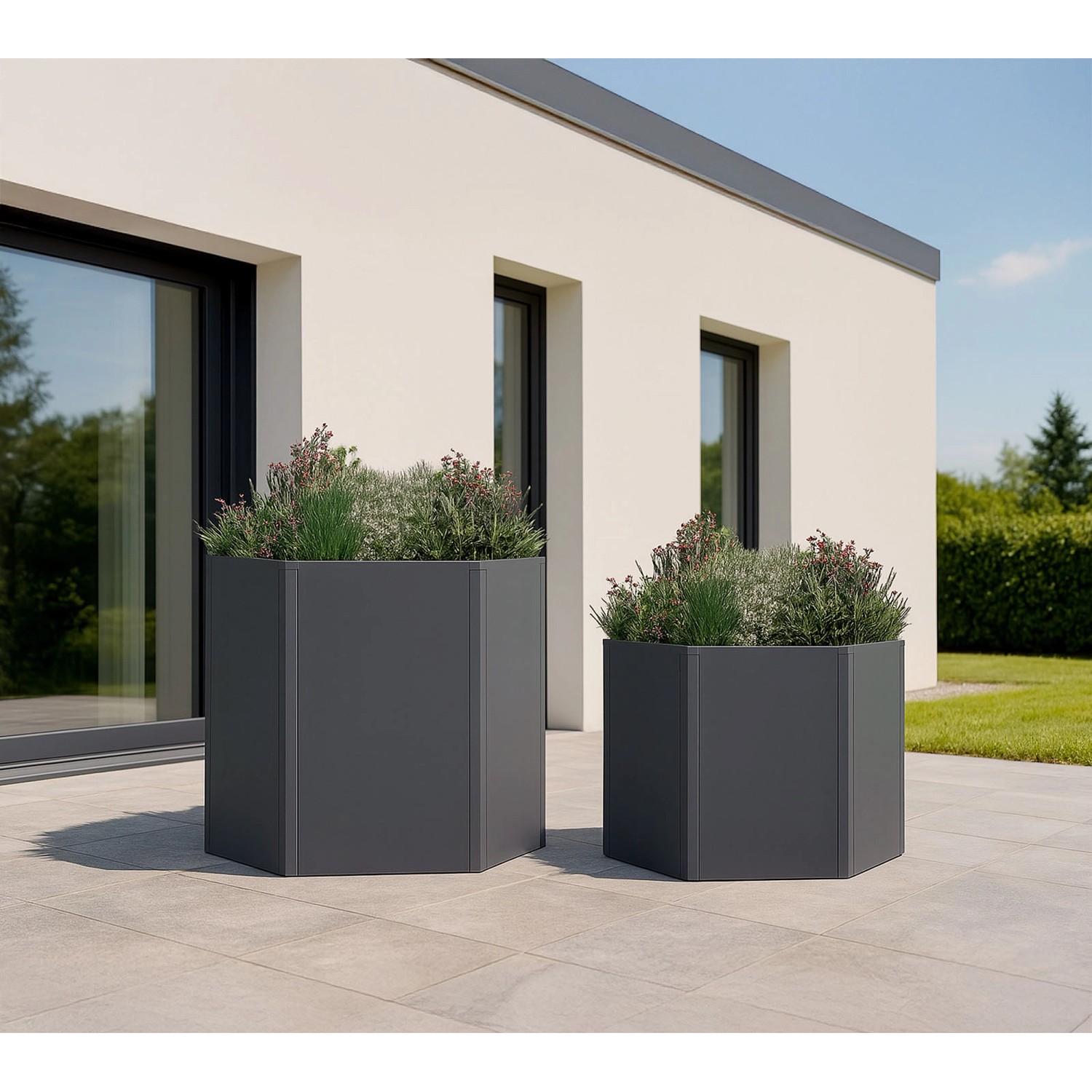 Westmann Metall-Hochbeet Varia 6-eckig Anthrazit 2er-Set_6