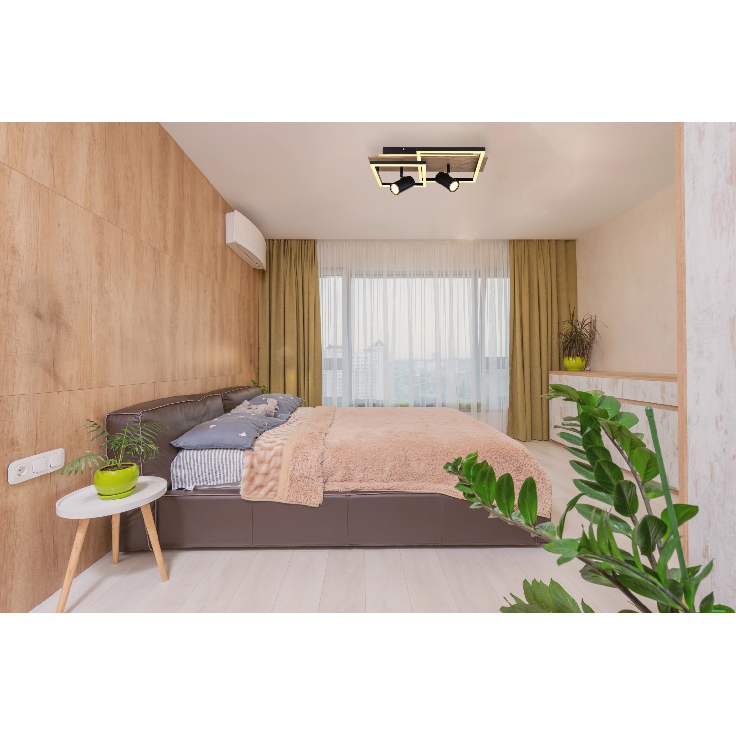 Globo LED-Deckenleuchte Kassu 3-flammig Schwarz matt 500 x 270 x 180 mm