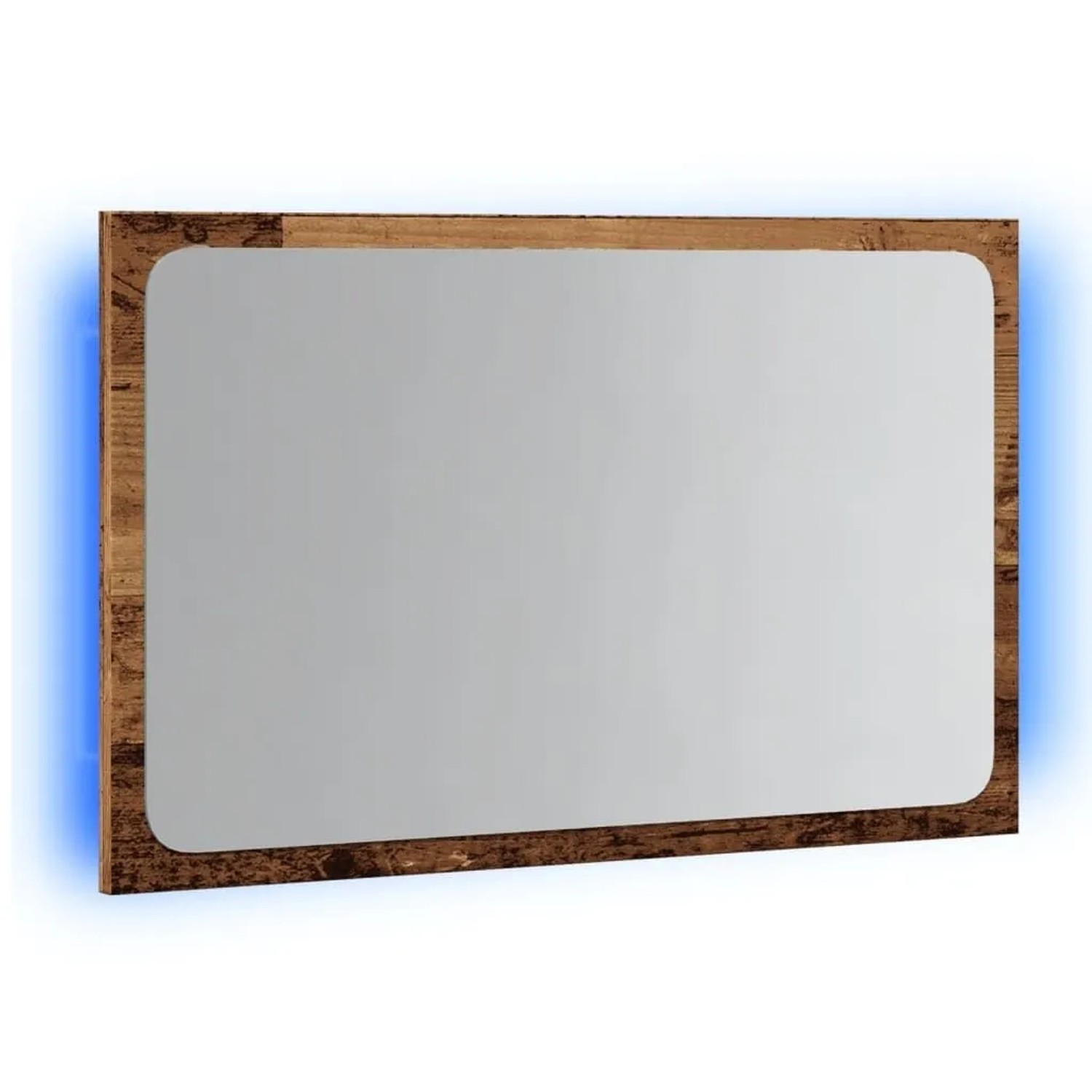 vidaXL Badspiegel mit LED-Leuchten Altholz-Optik 60x8,5x38 cm 856265