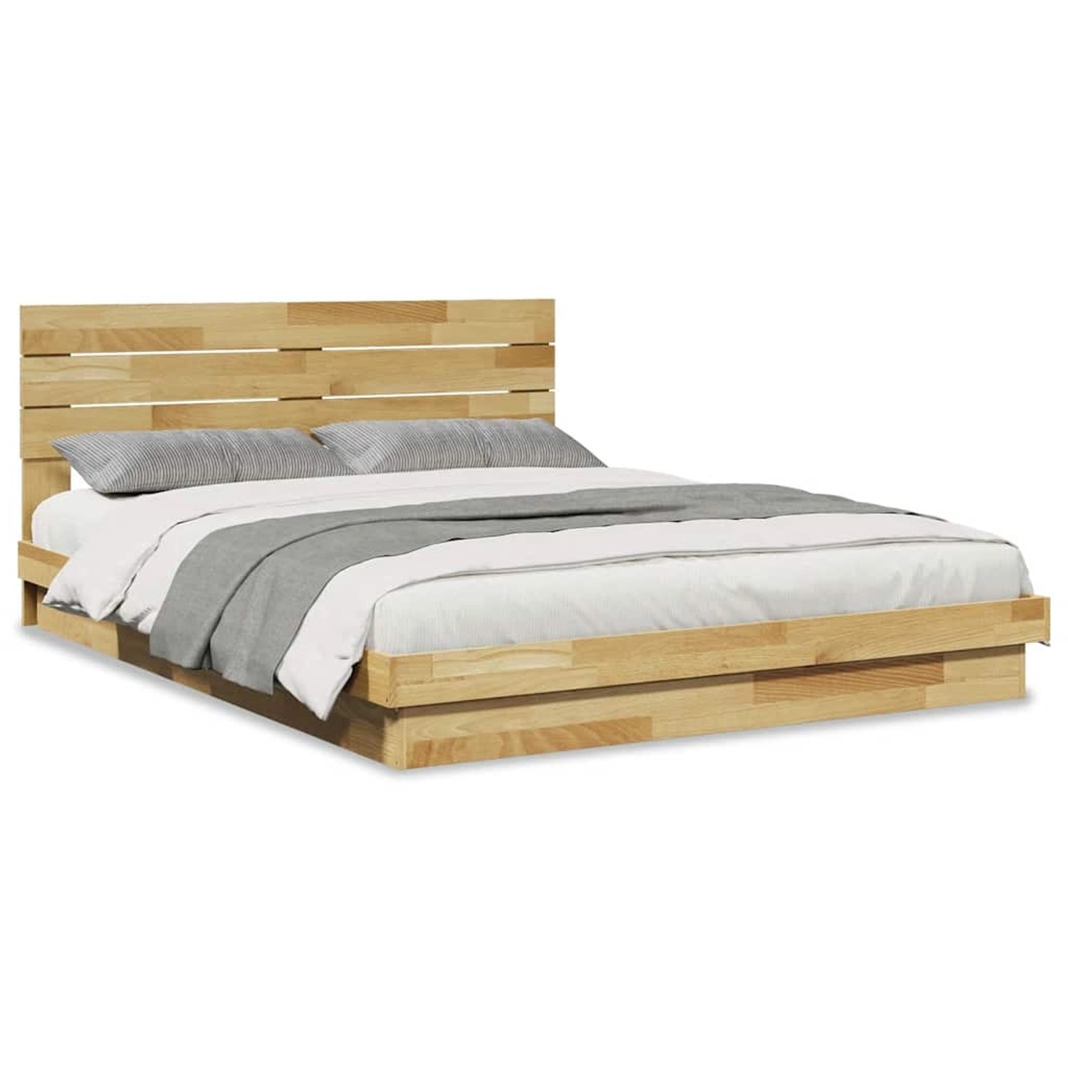vidaXL Massivholzbett mit Kopfteil ohne Matratze 160x200 cm Eichenholz 3315 günstig online kaufen