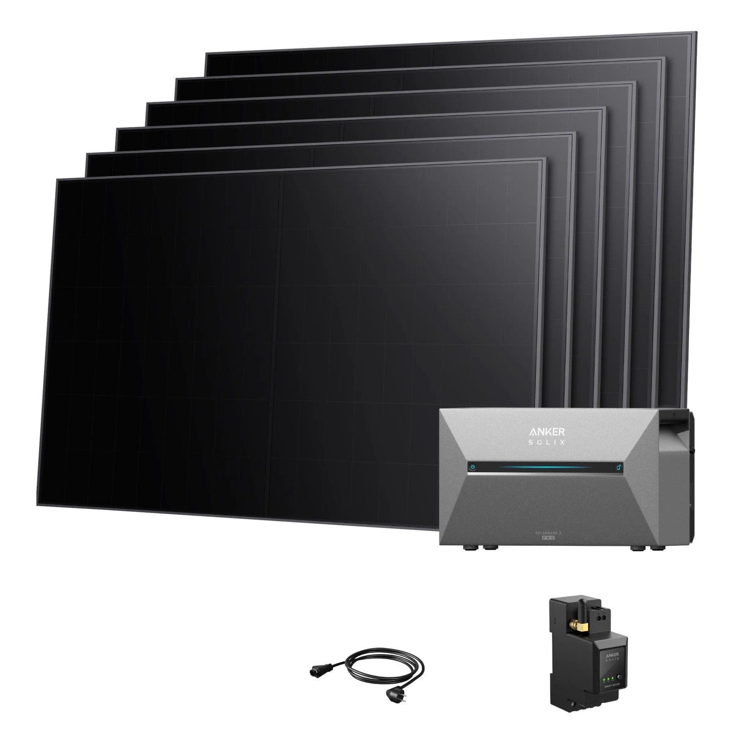 Anker SOLIX Balkonkraftwerk 6 x 480W BC Modulen Mit Solarbank 3 E2700 Pro Und Smart Meter