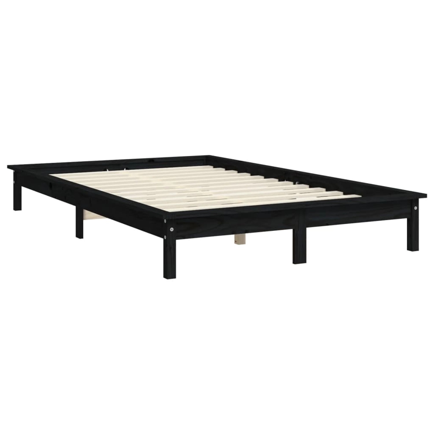 vidaXL Massivholzbett Schwarz 200x200 cm Kiefer1280077 günstig online kaufen