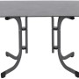 Rechteckiger, anthrazitfarbener Siena Garden Klapptisch Sola, 90x140 cm, ideal für Balkon und Garten.