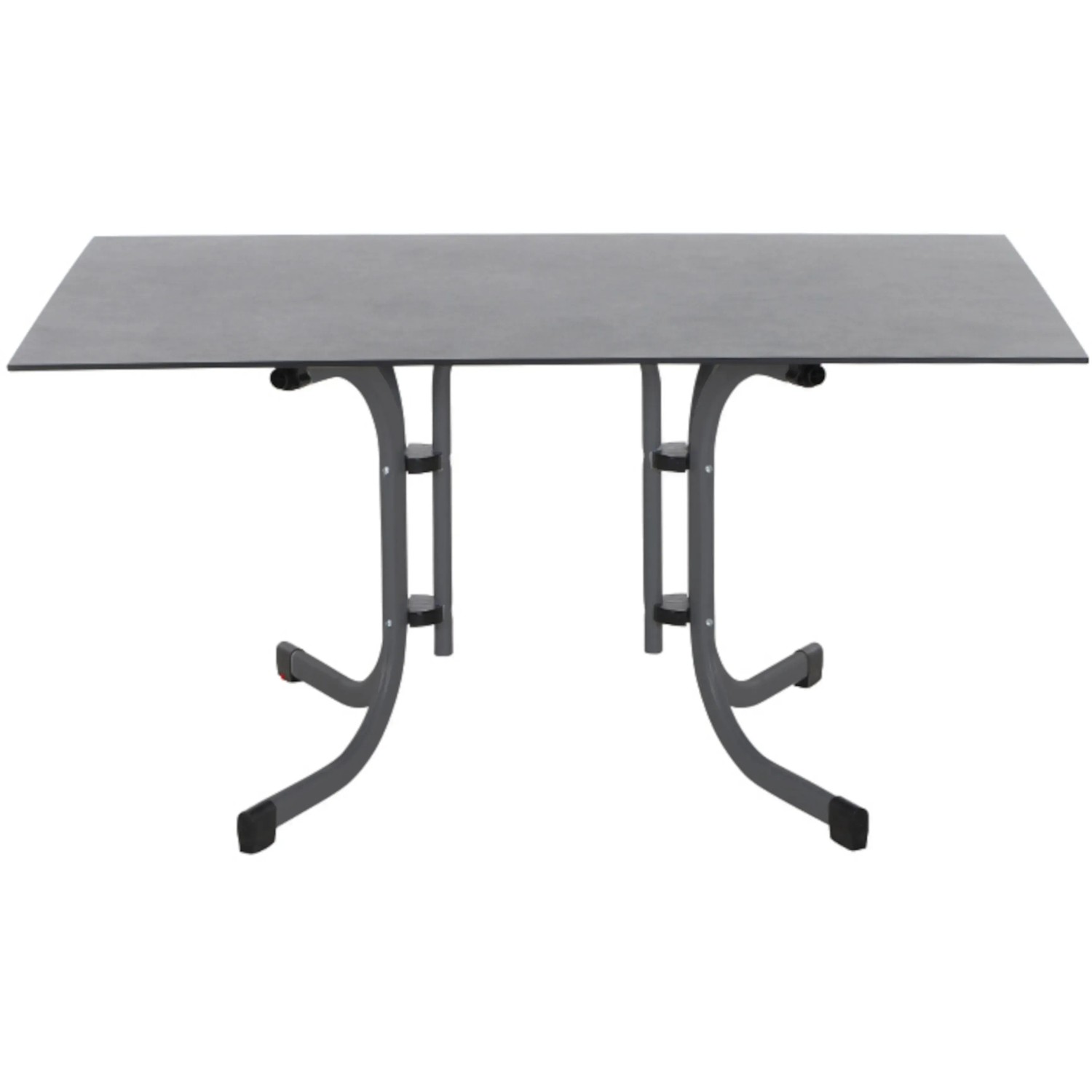 Rechteckiger, anthrazitfarbener Siena Garden Klapptisch Sola, 90x140 cm, ideal für Balkon und Garten.