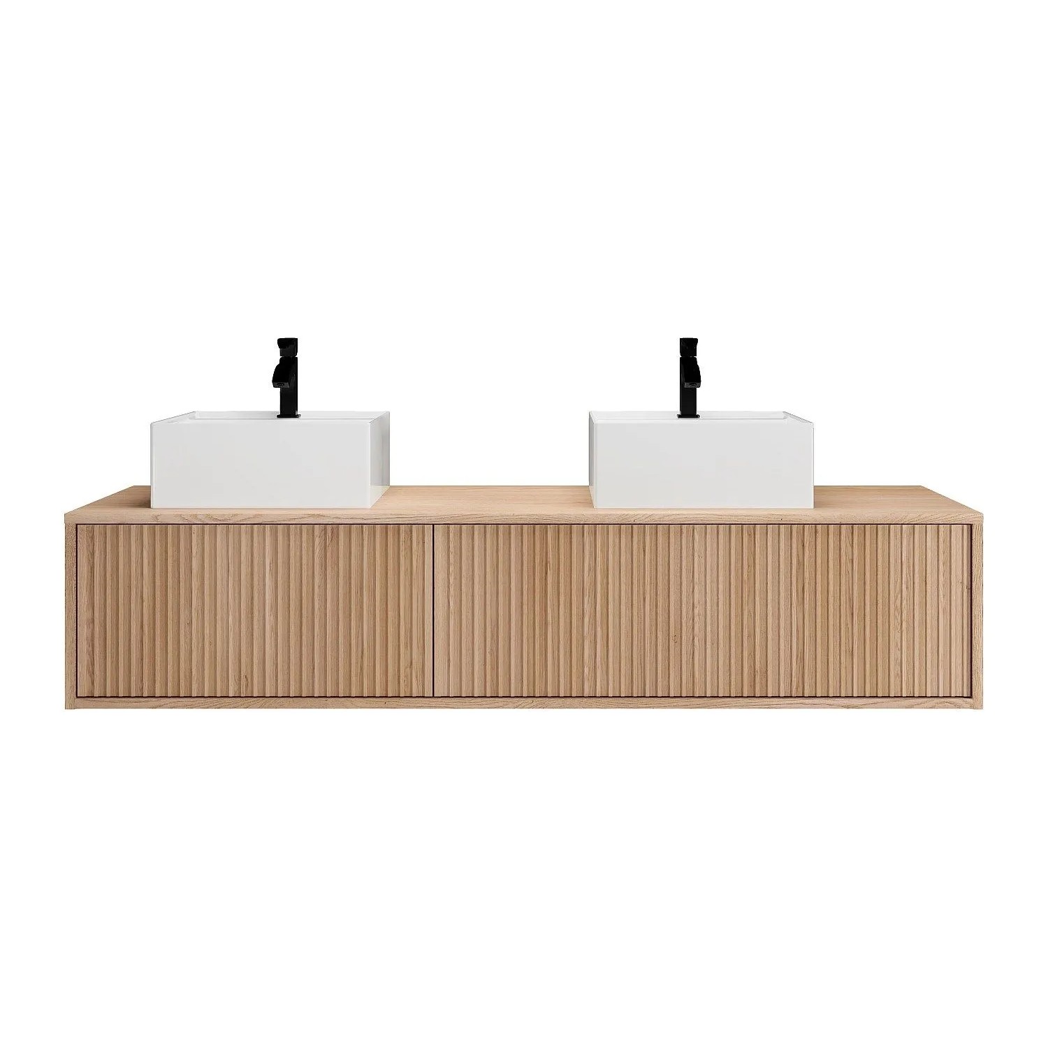 Vente-unique Doppelwaschtisch Arnega Naturfarben Hell 150 cm