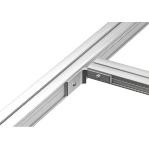 GS Terrassen T-Verbinder Aluecofix für Querprofile, links, 65x65x30 mm, zur stabilen Verbindung von Terrassendielen.