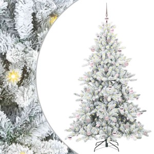 vidaXL Künstlicher Klappbarer Weihnachtsbaum mit 300 LEDs 210 cm PVC 3397733