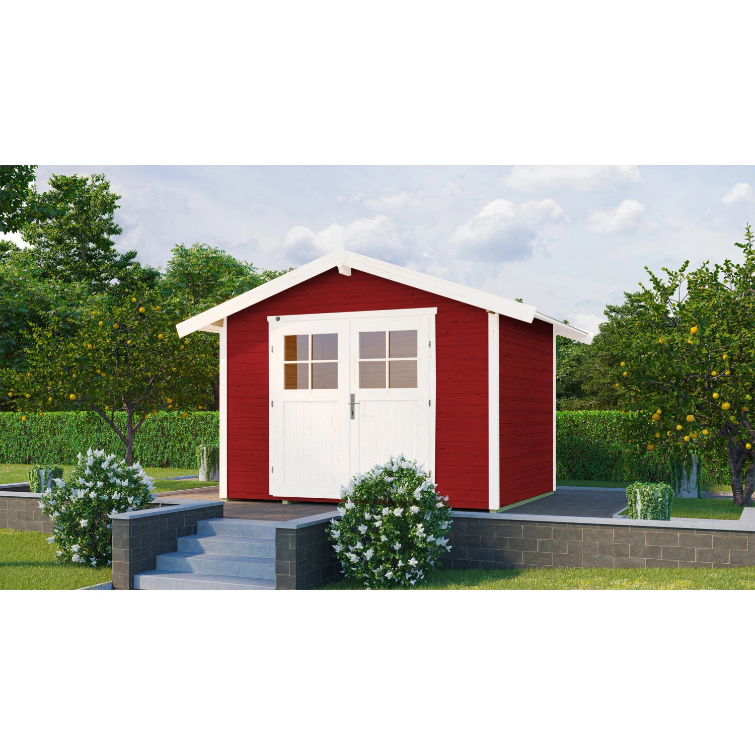 weka Gartenhaus 122 Gr.5 Satteldach Schwedenrot 28 mm günstig online kaufen