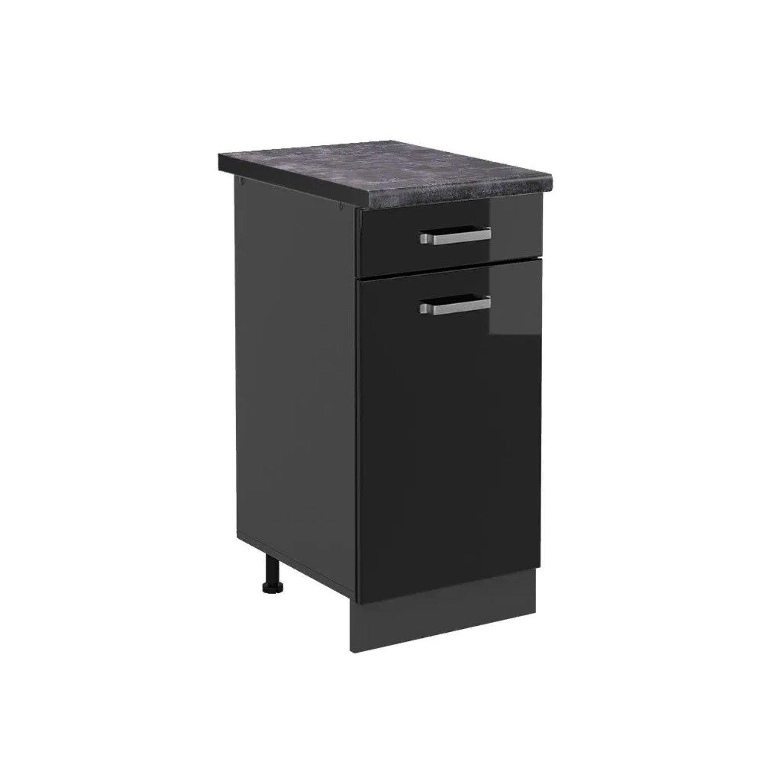 Vicco Küchenunterschrank R-Line Schwarz Hochglanz Anthrazit 40 cm AP Anthrazit