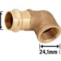 90 Grad Presswinkel aus Rotguss, 22 mm x 24,1 mm (Rp 3/4), für Kupferrohre.