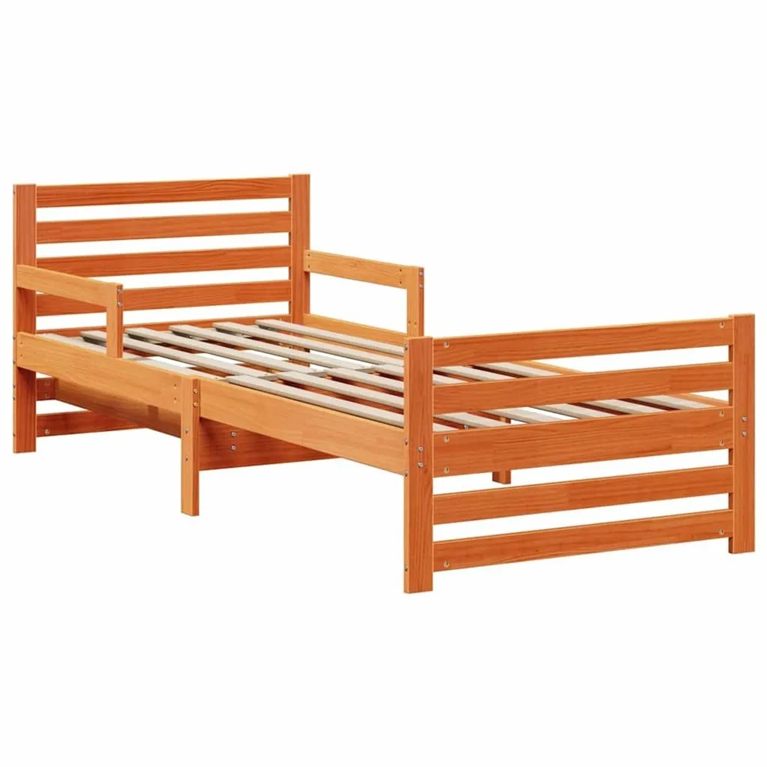vidaXL Bettrahmen mit Kopfteil Wachsbraun 80 x 200 cm Holzwerkstoff 877208