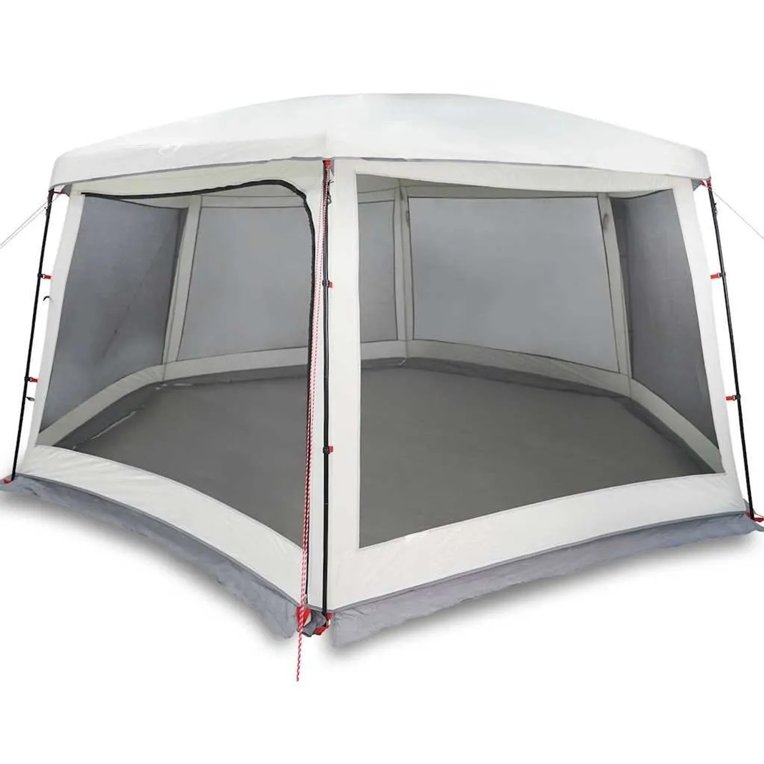vidaXL Poolzelt mit Abnehmbarem Überzelt Netzwänden Grau 670x590cm 4100633_3