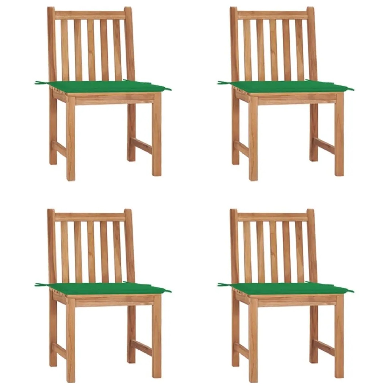 vidaXL Gartenstühle 4 Stk mit Kissen Massivholz Teak 3073093 günstig online kaufen