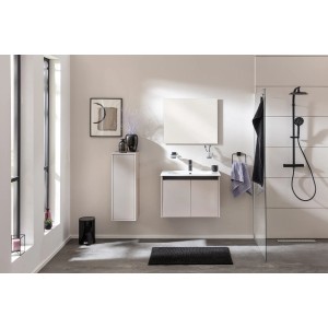 Modernes Badezimmer mit Fackelmann Midischrank Compact Line in Kaschmir, 30,2x84,2x32 cm.