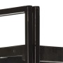 Detailansicht: Schwarzes vidaXL Bücherregal mit 3 Fächern aus Mango Massivholz.