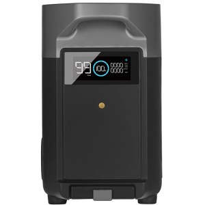 EcoFlow Delta Pro Zusatzakku 3600 Wh in Schwarz-Grau. Erweiterung für Solaranlagen mit LCD-Display.