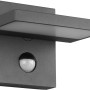 Moderne Trio LED-Außenwandleuchte Horton in Anthrazit mit Bewegungssensor.