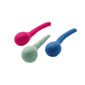 Hunter Katzenspielzeug Bombs, 3 bunte Filzbälle (pink, grün, blau), 13 cm, für Intelligenzspiele.