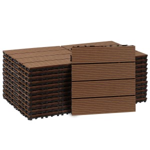 CCLIFE WPC Terrassendielen Balkon Boden Braun 30 x 30 x 2 cm 22 Stück 2 m²