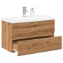 vidaXL Waschbeckenunterschrank mit Einbaubecken Artisan-Eiche 3328924_2
