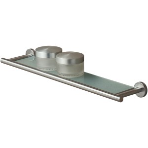 Tiger Badablage Boston mit Glasablage und Edelstahl-Halterung, inklusive Badutensilien.