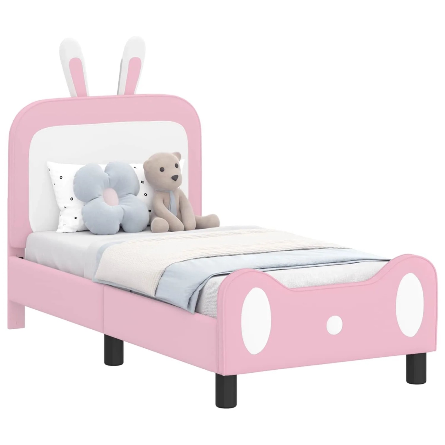 vidaXL Kinderbettgestell mit Kopfteil Rosa 70 x 140 cm PU 42011084 günstig online kaufen
