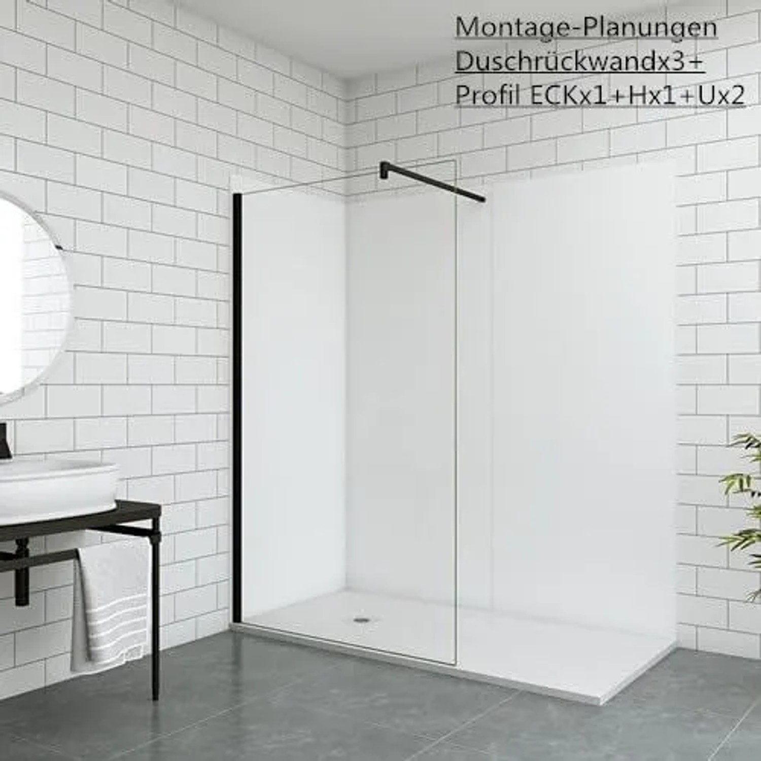 Duschparadies Duschrückwand, matt weiß, 40x210cm, als Fliesenersatz im Badezimmer.