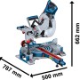 Bosch Professional GCM 305-254 Kapp- und Gehrungssäge, blau/silber, mit Kreissägeblatt und Zubehör.