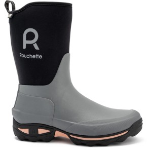 Grauer Cleangard Garten-Halbstiefel aus wasserdichtem Neopren. Bequem, isolierend und mit selbstreinigender Sohle.